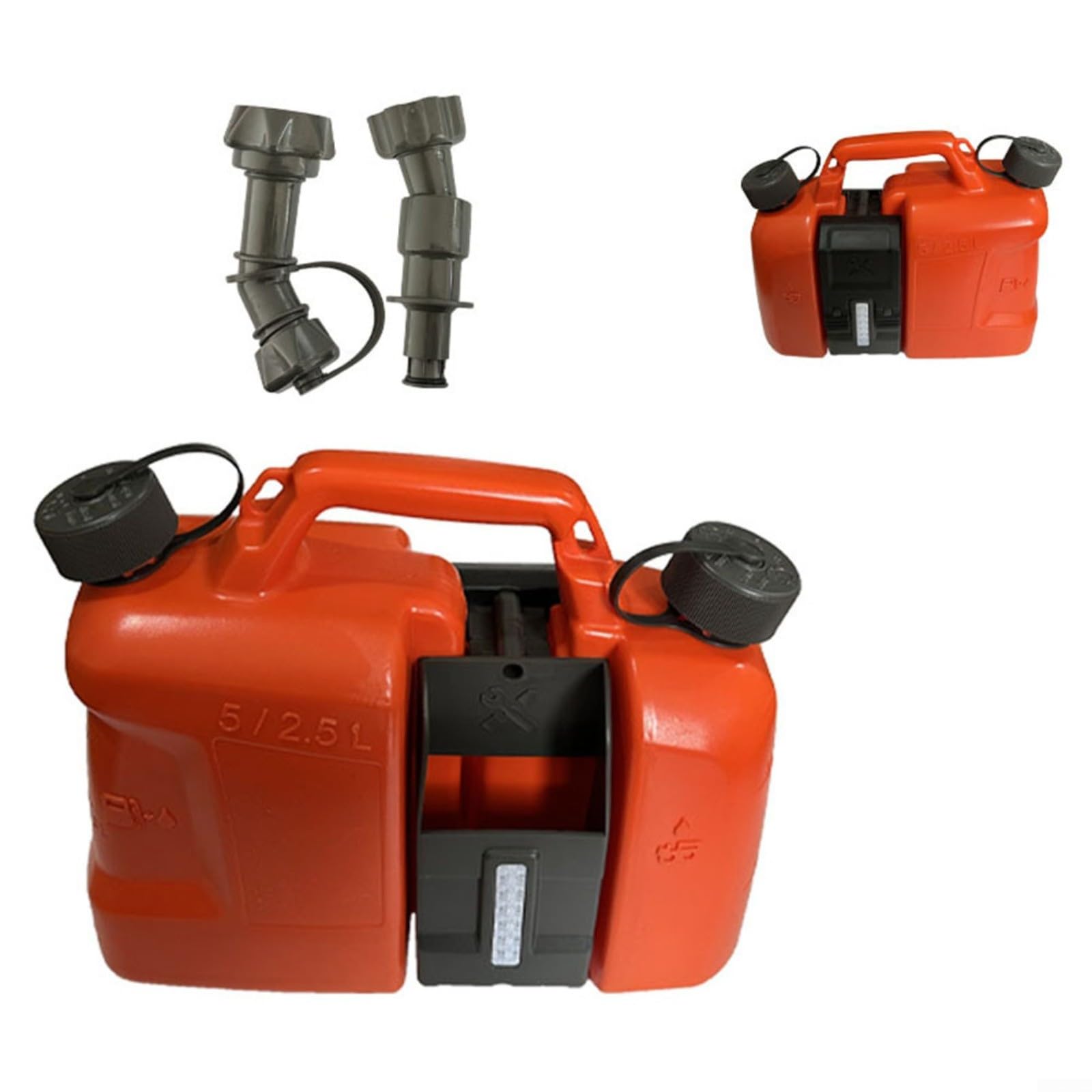 Bidón de combustible de 5 L con boquilla de control inteligente a prueba de fugas, compartimento de aceite de cadena de 3 L, portaherramientas y extensión para motosierras (0000-881-0113) (5 L can)