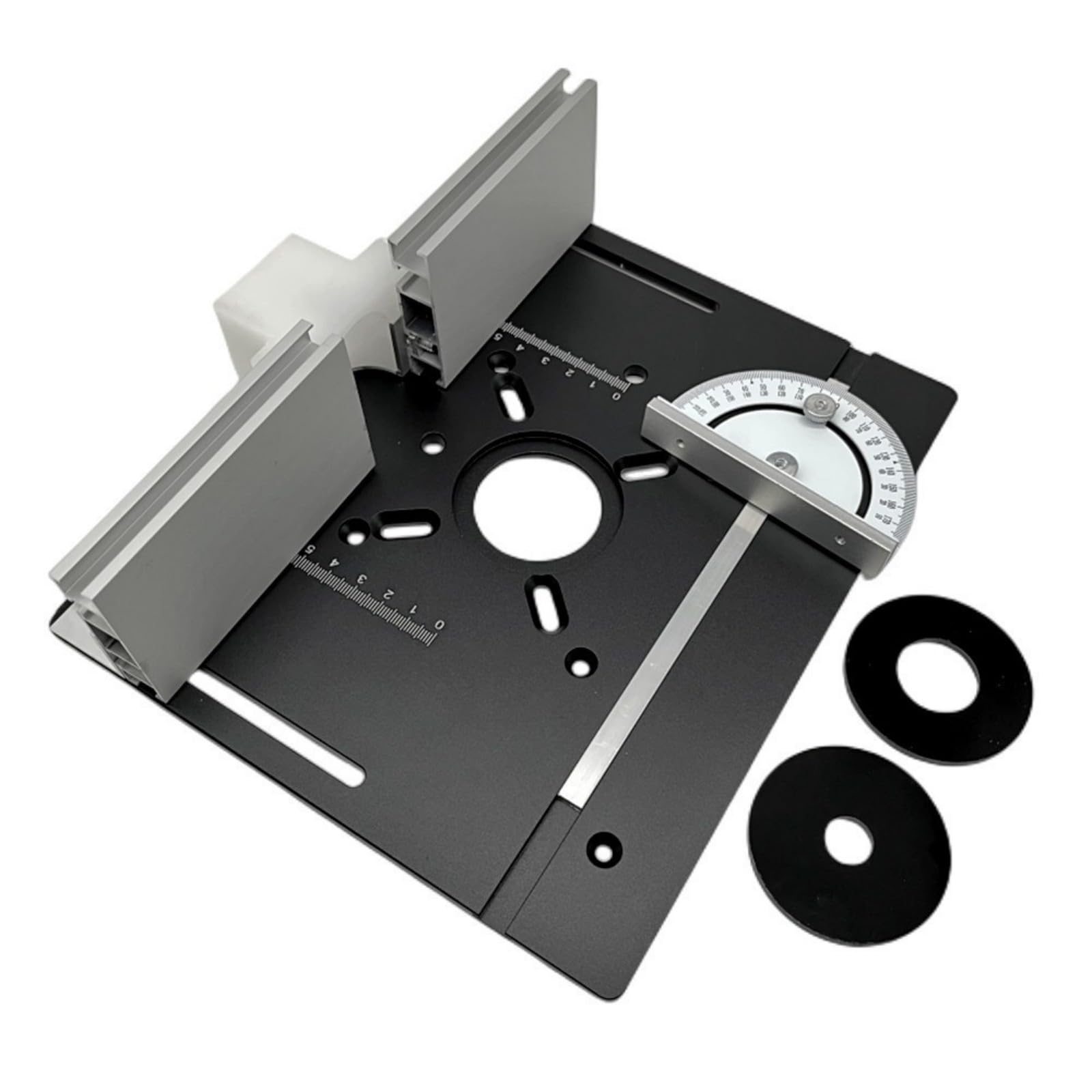 Newft Aluminum Router Table Insert Plate Engraving Table Insert For Woodworking Benches With Miter Gauge Guide Woodworking Plate