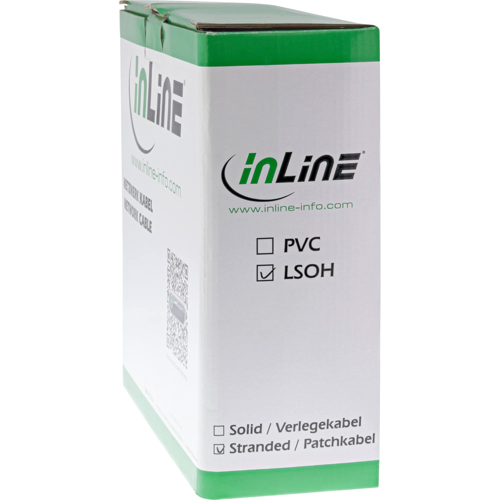 InLine 76899 Patchkabel, S/FTP (PiMf), Cat.6A, 500MHz, halogenfrei, Kupfer, grau, 100m
