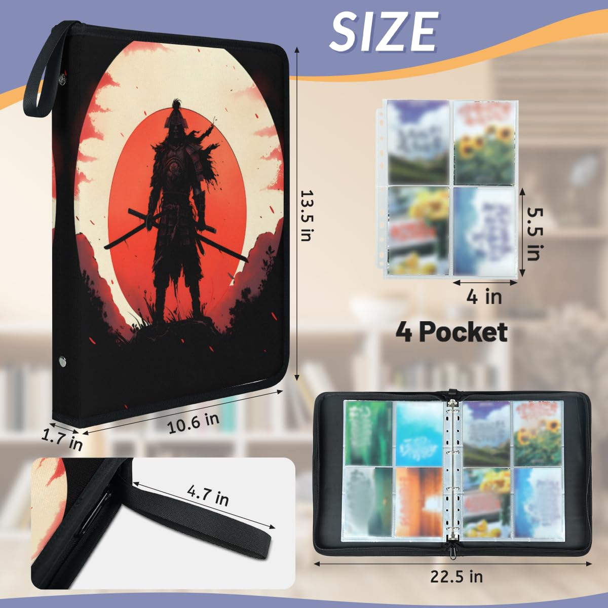 Amazon.com: Adornori Japanese Samurai 9-Pocket Trading Card Binder