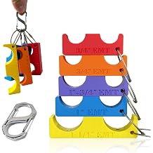 Magnetic EMT Conduit Spacers Set - 5 Pack 3/4" & 1" & 1"to3/4" & 1-1/4" sizes - Electrician's Tool for Precise EMT Conduit Layout & Spacing - Durable Magnetic Design with Lanyard & Carabiner