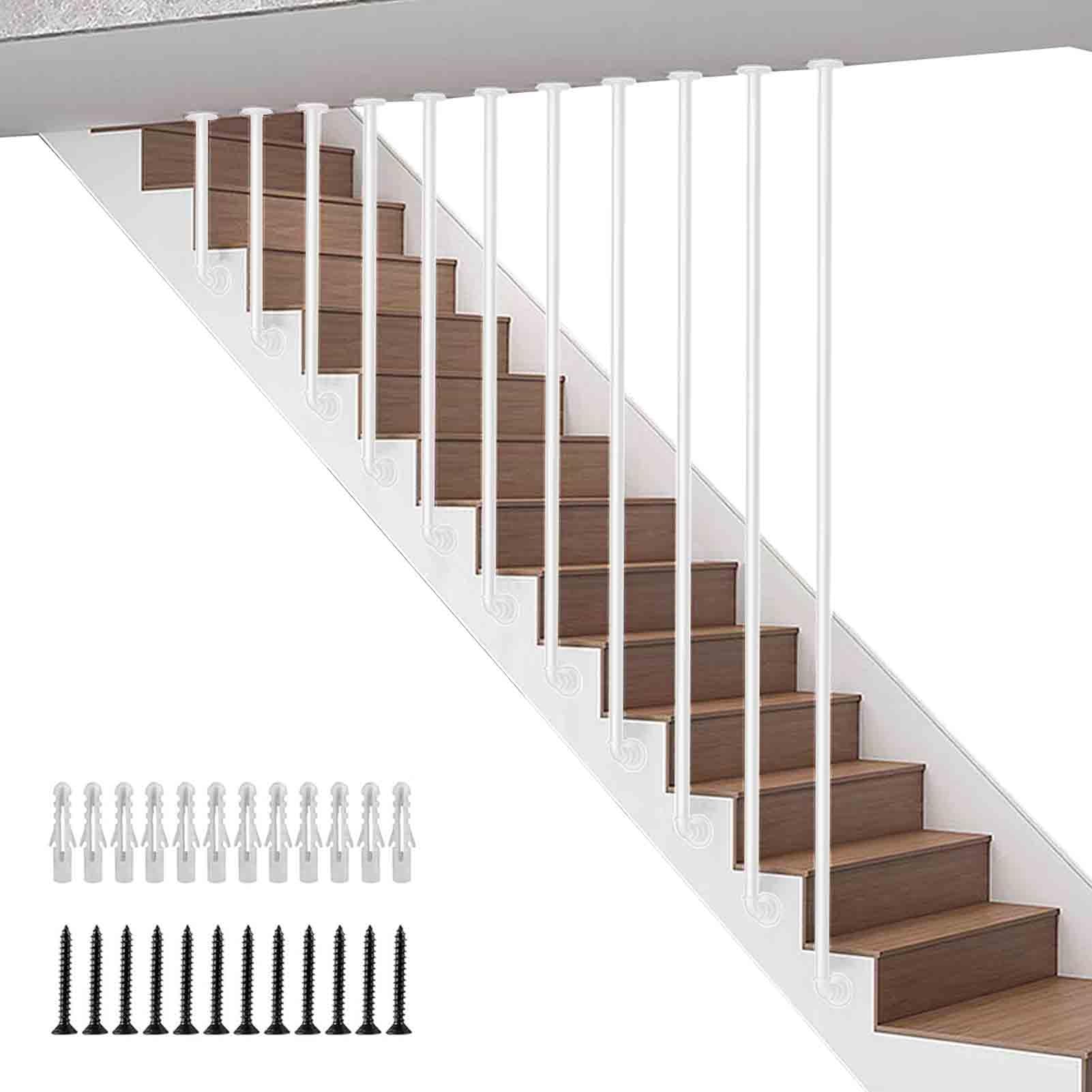 Rampe d'escalier en fer forgé 95 cm antidérapante blanche pour main courante