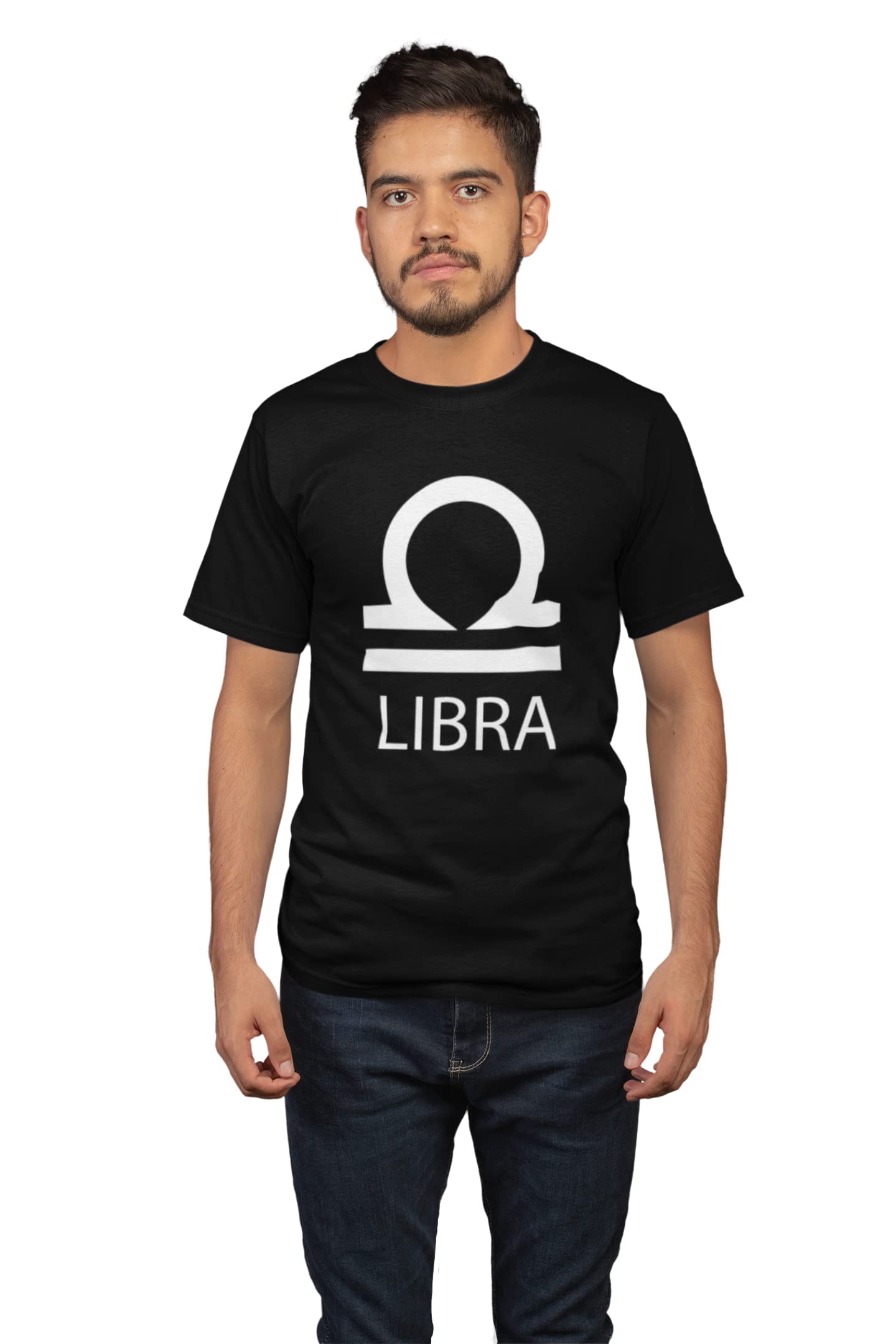 SHRI SAPTHAHARI ENTERPRISESSHRI SAPTHAHARI ENT. Libra - Printed Zodiac Sign Tshirts - Made Especially for Astrology Lovers People Black