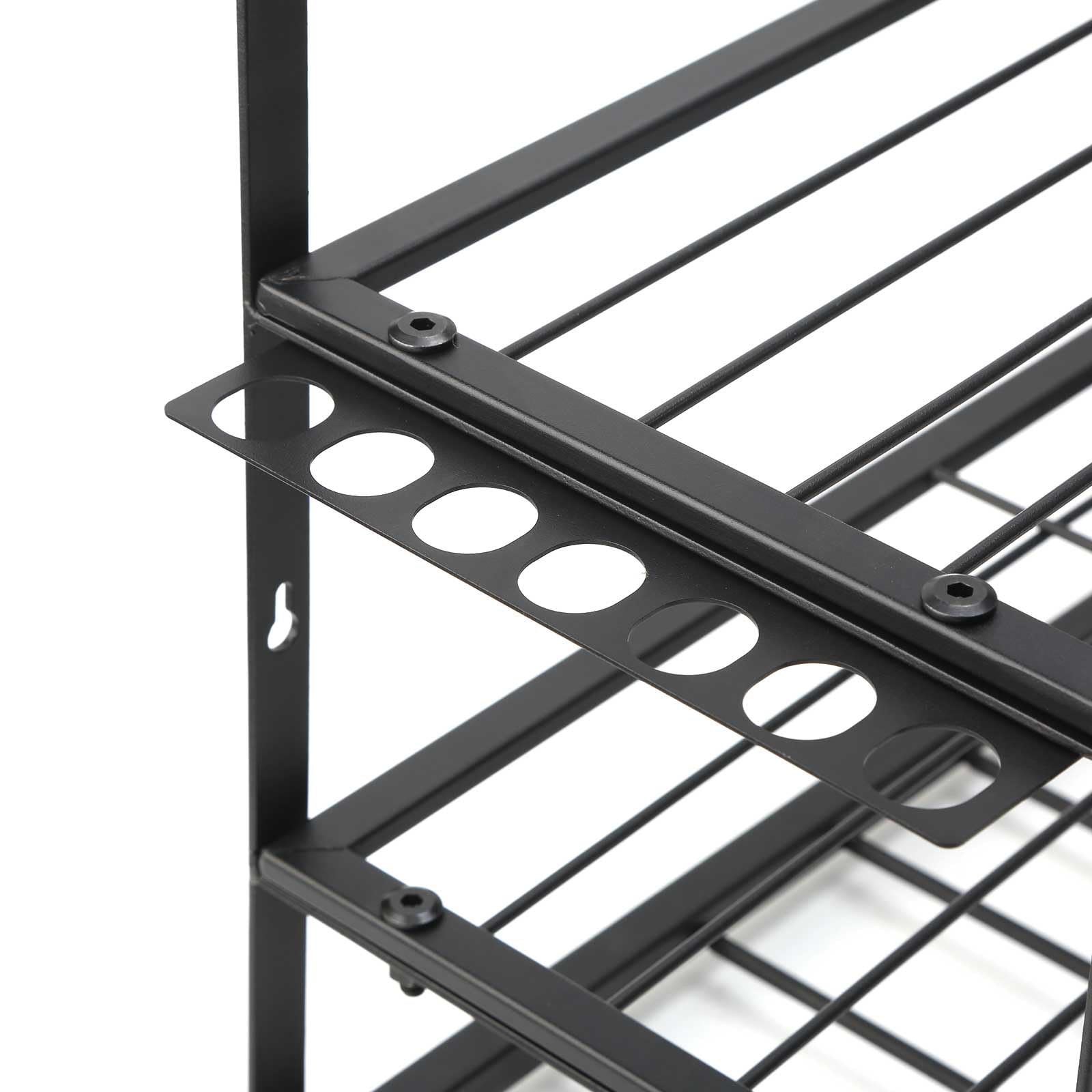 Organizador de herramientas de montaje en pared, estantería de herramientas de 4 niveles para destornillador inalámbrico, soporte para herramientas para garaje y taller, de hierro resistente