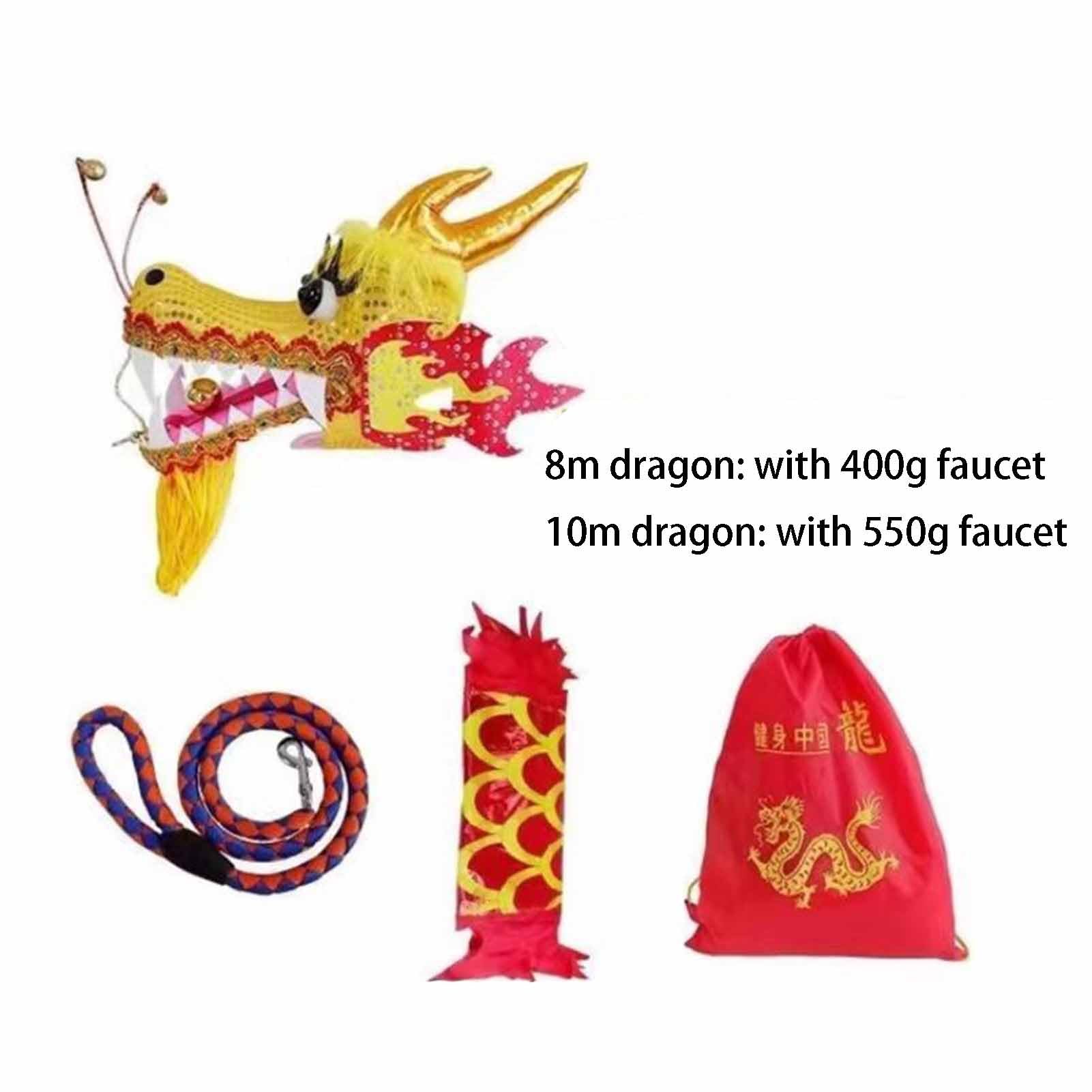 Drachenband mit Kopf, Park-Übungstanz, Flinging Wu Long Streamer for chinesische Drachen im Freien, Outdoor Flinging Fitness Dragon Dance 3D-Drachenband-Streamer(Green,6m)