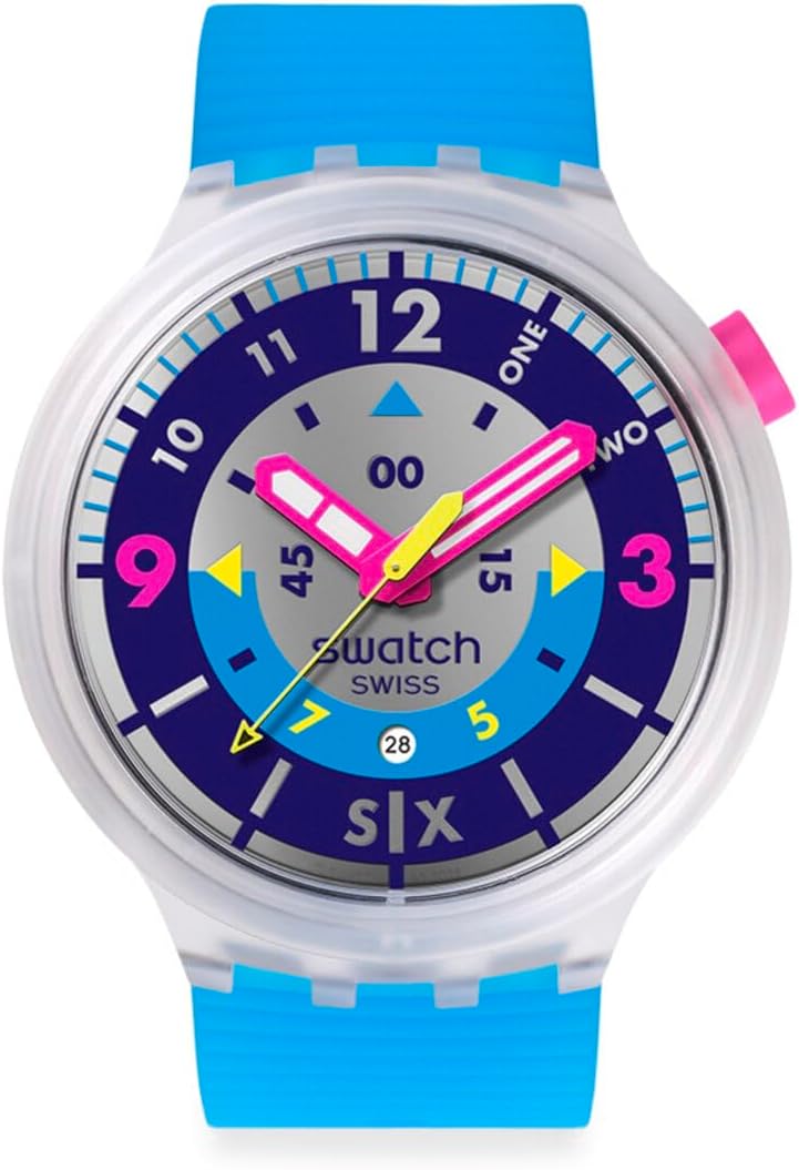 Swatch Big Bold Chrono Unisex Watch Casual Plastic Transparent Quartz Waterproof