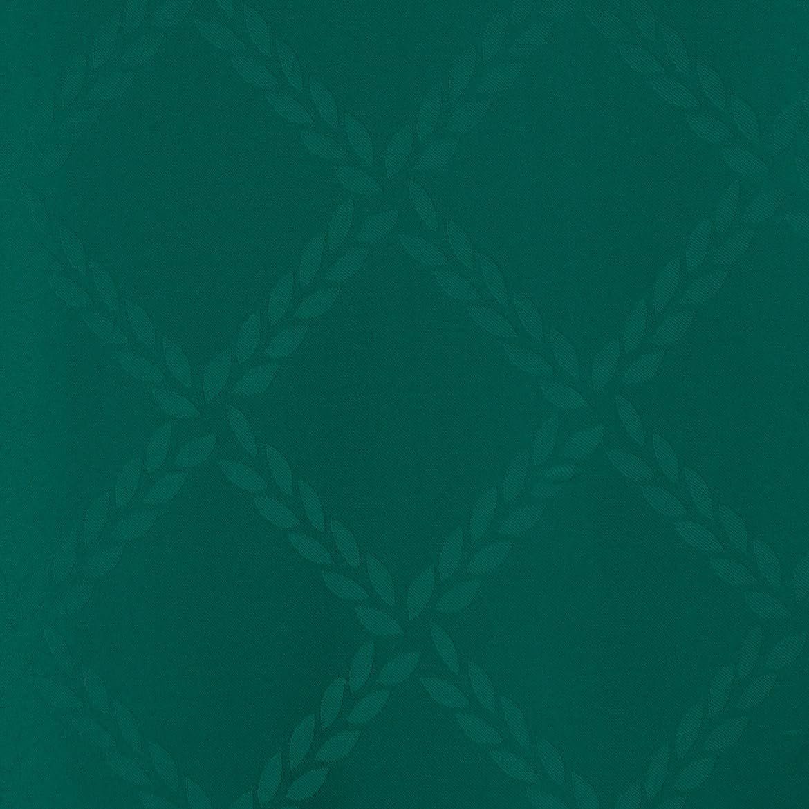 Double Swag Ruffled Fabric Shower Curtain Set, Intersected Leaves Pattern, PEVA Liner and Roller Rings (Teal Green)