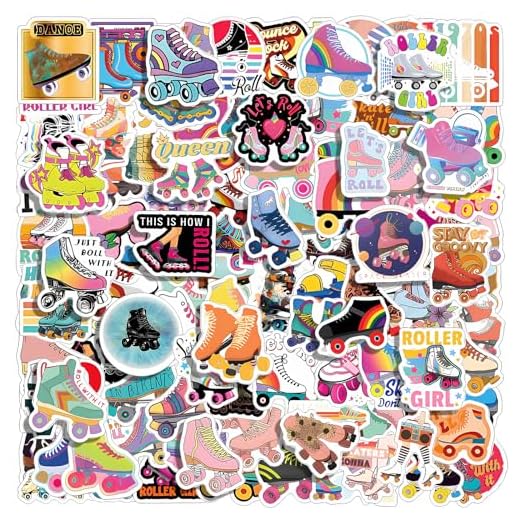 Jeffdad 110 calcomanías de patinaje sobre ruedas para niños, calcomanías de zapatos de patinaje sobre hielo para botella de agua, laptop, álbum de recortes, calcomanías de vinilo impermeables para