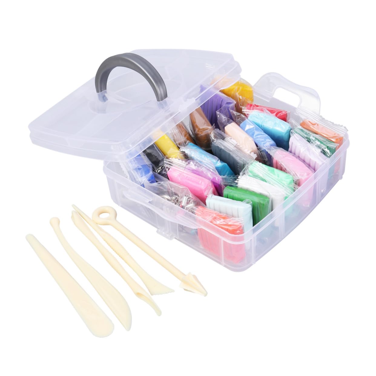 Kit de Arcilla Polimérica 24 Colores, Suave y Moldeable | Pvc, Incluye Accesorios para Crear Figuras, para Niños y Niñas, Estilo Creativo