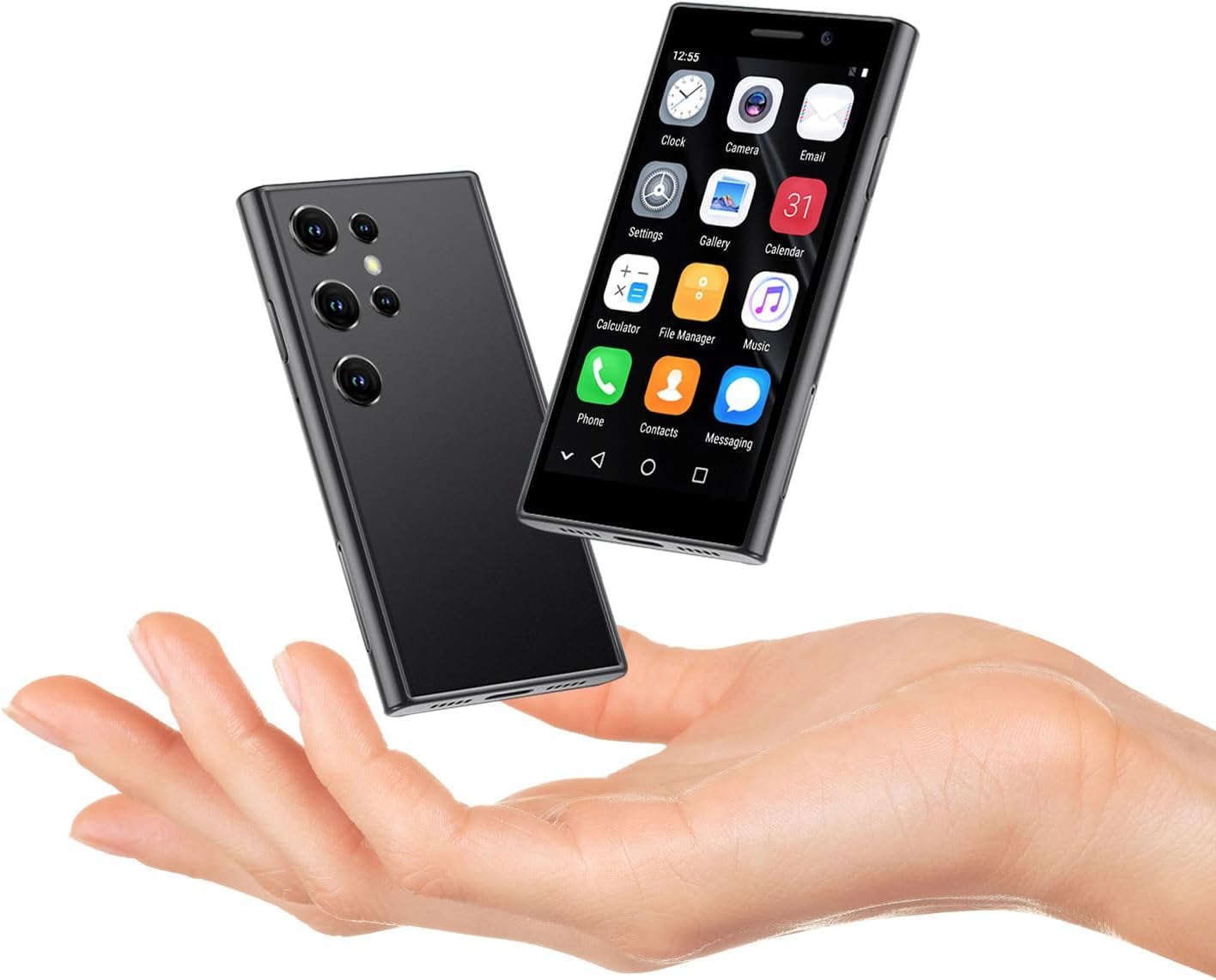 Mini Smartphone 4G Unlocked, 3.0 Inch Dual SIM Face ID Best Gift for Kids Phone, Child Small Student Pocket Cellphone, 2+16GB (Black)