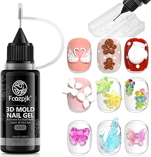 3D Sculpting Gel, 15g Clear Molding Gel for Silicone Nail Charms Molds Quick Dry Gels Glue Modeling Carving Flowers Design Nail Charms DIY Home Manicure Salon Supplies UV/LED Cure Needed
