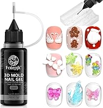 3D Sculpting Gel, 15g Clear Molding Gel for Silicone Nail Charms Molds Quick Dry Gels Glue Modeling Carving Flowers Design Nail Charms DIY Home Manicure Salon Supplies UV/LED Cure Needed