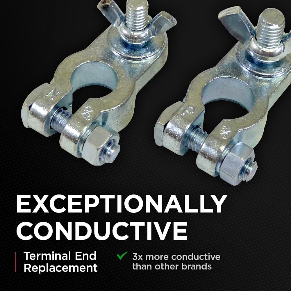 ACDelco Battery Asm - 94RAGM and Schumacher BAF-MT1 Zinc-Plated Terminal End Set