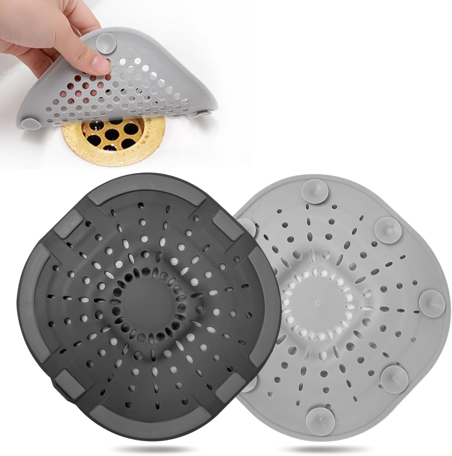 Upgraded Hair Drain Catcher,Square Drain Cover for Shower Strong