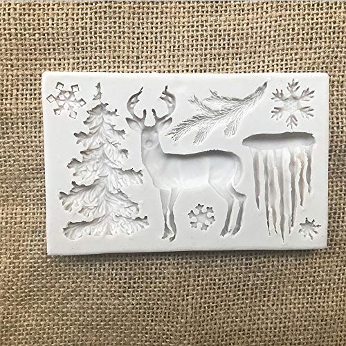 3D Xmas Christmas Cake Chocolate Mould Baking Mold Tree Snowman Silicone Fondant Shape (Grey) #TOP1