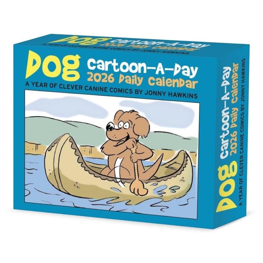 Dog Cartoon-A-Day by Jonny Hawkins 2026 Box Calendar