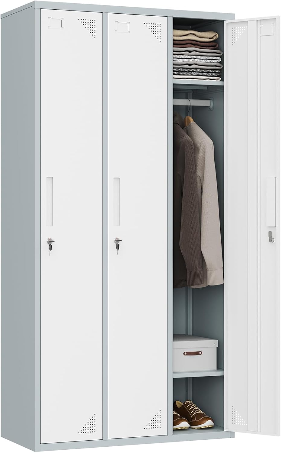Amazon.com: ZAOUS Metal Locker for Employees, 71'' Tall Lockable ...
