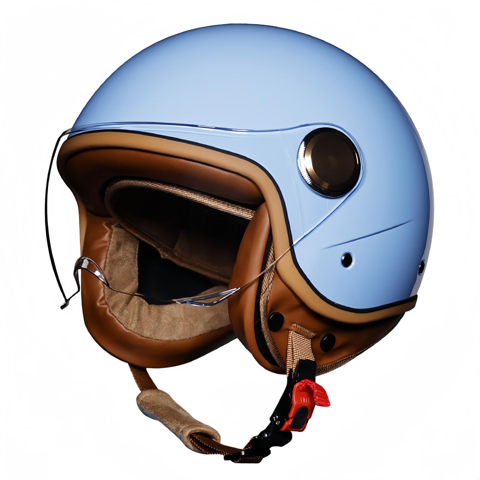 Casco De Motocicleta Abierto 3/4, Gafas, Forro Cómodo, Orejeras, Certificación ECE, Casco De Protección para Scooter, Bicicleta, Chopper, Casco para Adultos Y Hombres