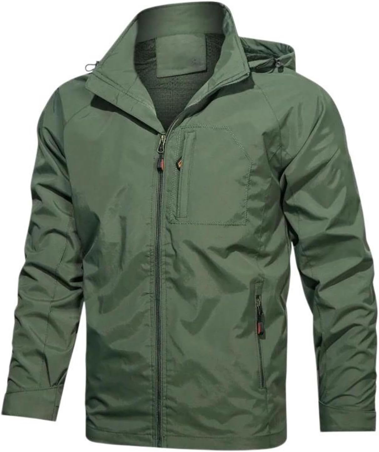 Men’s Spring Fitted Hooded Zip Pocket Casual Jacket Outerwear