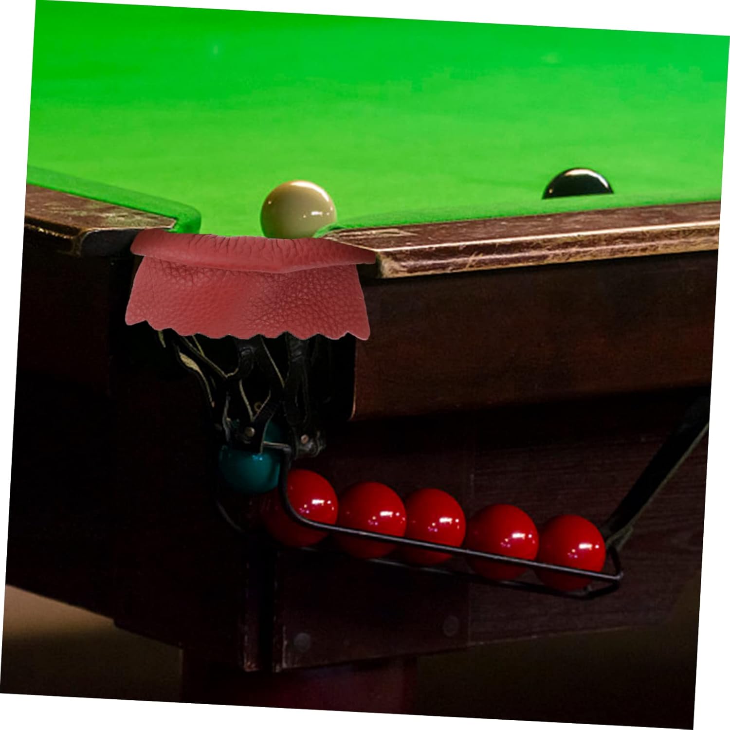 6 Piece Billiard Net Bag Pool Table Accessories Replacement Pockets Leather Snooker Billiards Easy to Fit