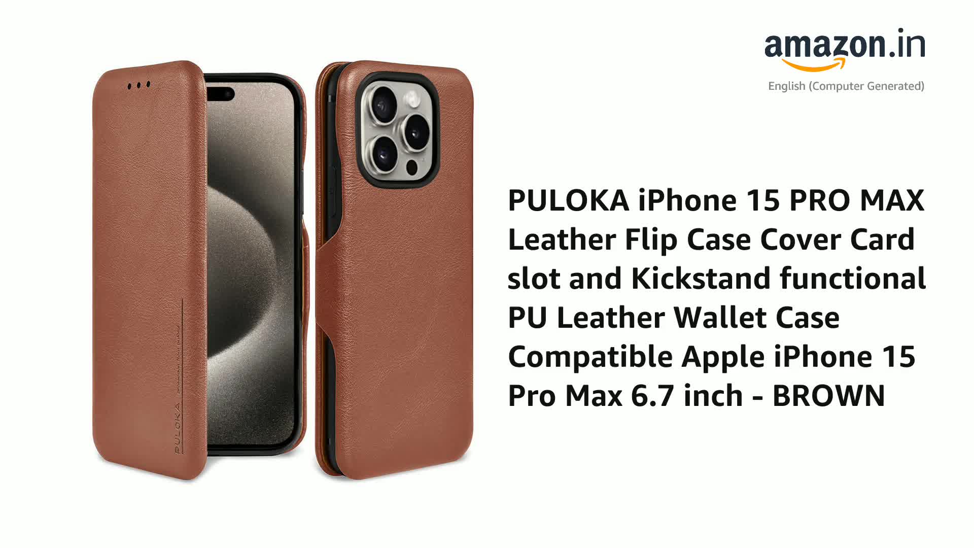 PULOKA for IPHONE 15 PRO MAX - Sleek Flip Case - Premium Vegan