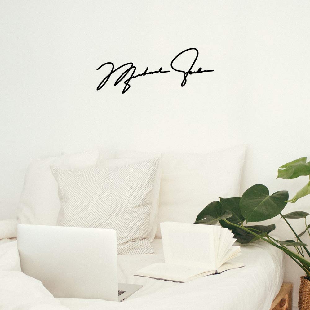 Gadgets Wrap Wall Decals 29CM Wall Stickers Black Color - (Michael Jordan Signature)