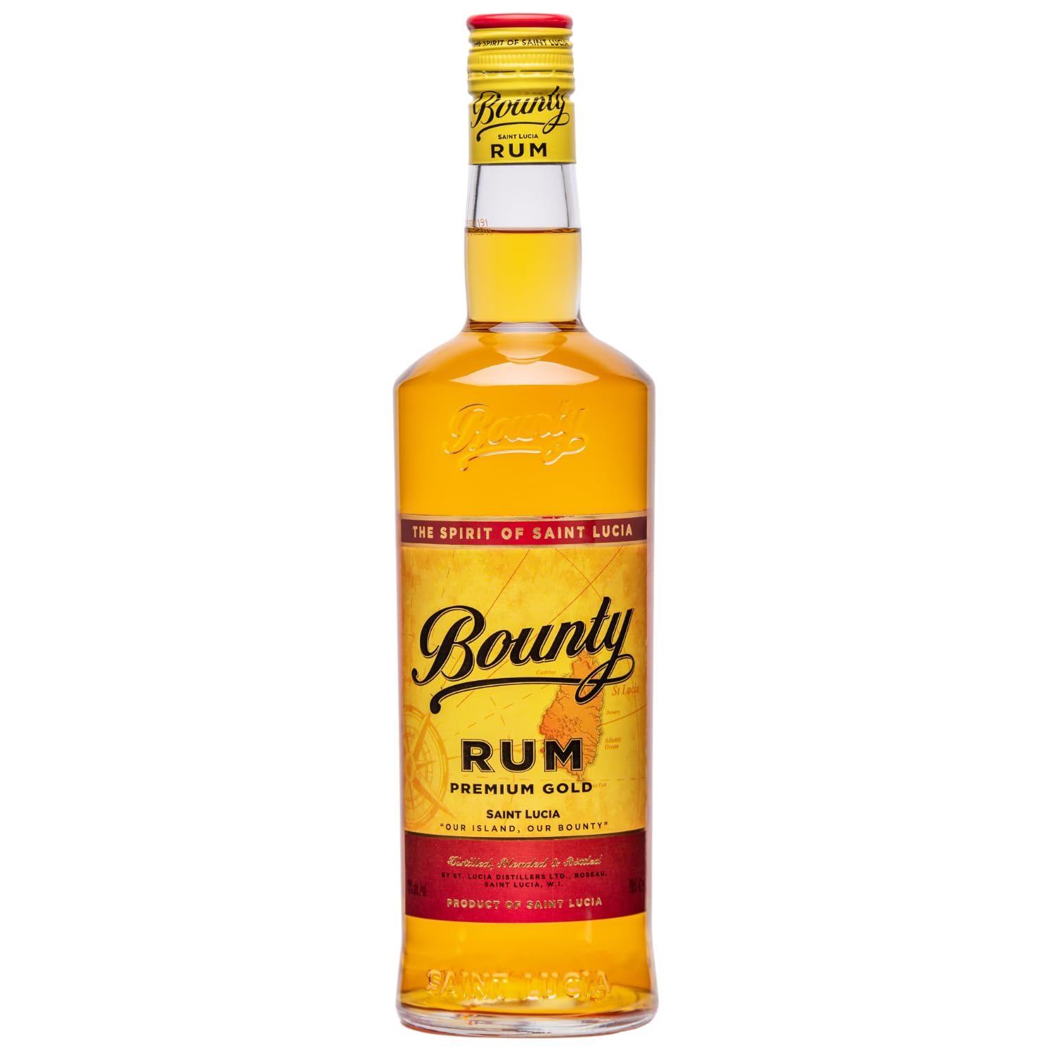 Bounty Rum Gold: Fine Rum | Distilled, blended and bottled in Saint-Lucia | 40% alcohol, 700ml | Perfect base for Long Drink