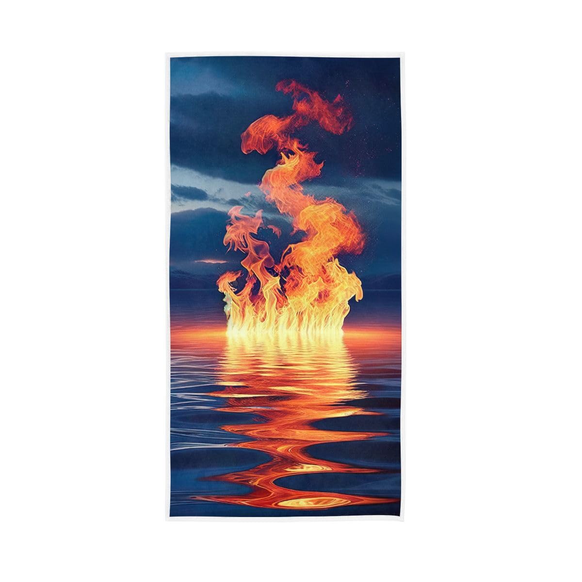 LSRCPD Fire on Water Hand Towel Soft Washcloths Shower Towels 15 x 30 Inch