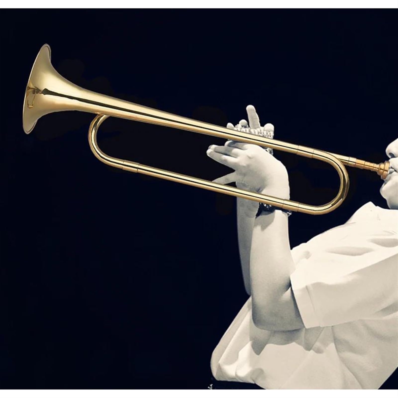 Trąbka Mosiężny C Bugle Call Pozłacany Instrument Muzyczny Na Trąbkę Dla Początkujących