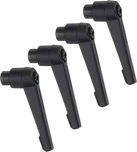 Miniatura 12 de uxcell 4 perillas ajustables M8 con mango de rosca hembra, botón de trinquete de liberación rápida, perno giratorio para maquinaria de torno