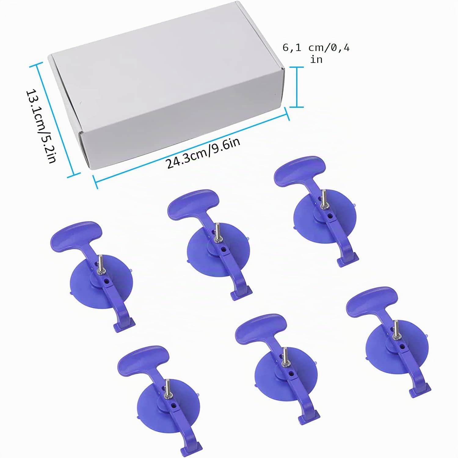 ZKTOOL 6 Pièces pinces à ventouse forte, Outils de pince de verre de collage de réparation de pare-brise en verre convertible, Ventouses de fenêtre pour sceller la vitre arrière au sommet