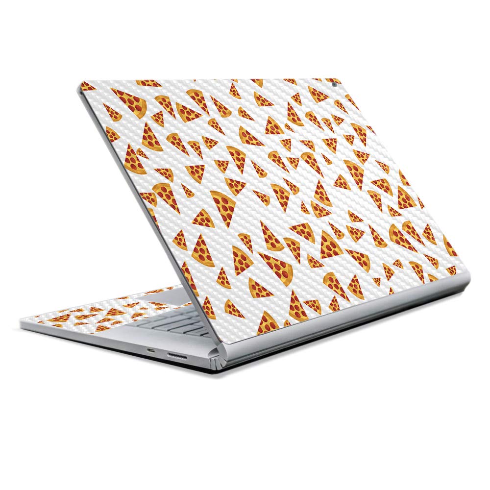 MightySkins Carbon Fiber Skin for Microsoft Surface Book 2 13" (2017) - Body by Pizza,Protective, Durable Textured Carbon Fiber Finish,Easy to Apply, Remove, and Change Styles,