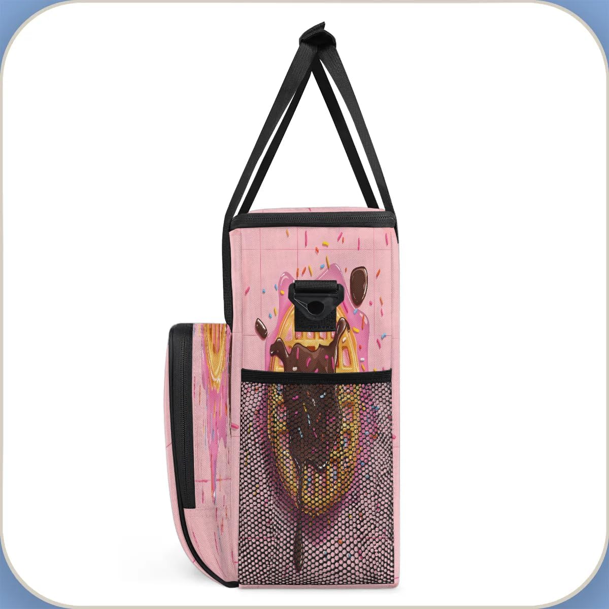 Travel Coffee Maker Carrying Bag Compatible with K-Mini or K-Mini Plus, Waffles Pink Single Cup Coffee Maker Travel Bag Portable Storage Bag with Shoulder Strap