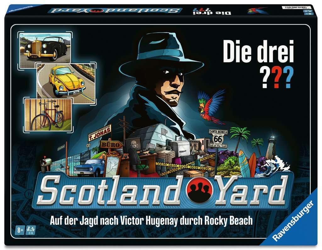 Ravensburger 24741 - I tre??? Scotland Yard - Il classico gioco per 2-​6 persone dagli 8 anni in su con i detective di culto Justus Jonas, Peter Shaw e Bob Andrews