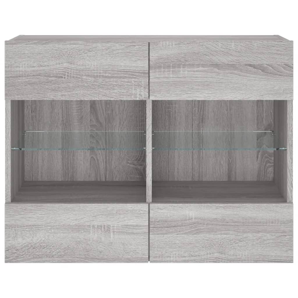 LED RGB drewnopochodny wisząca szafka TV 78 5x30x60 5 cm szary