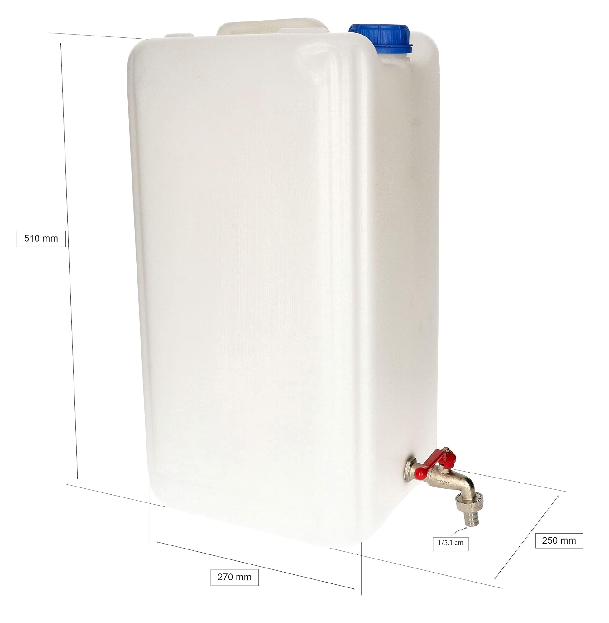 KOTARBAU® Recipiente de plástico para agua potable con grifo metálico de 30 l