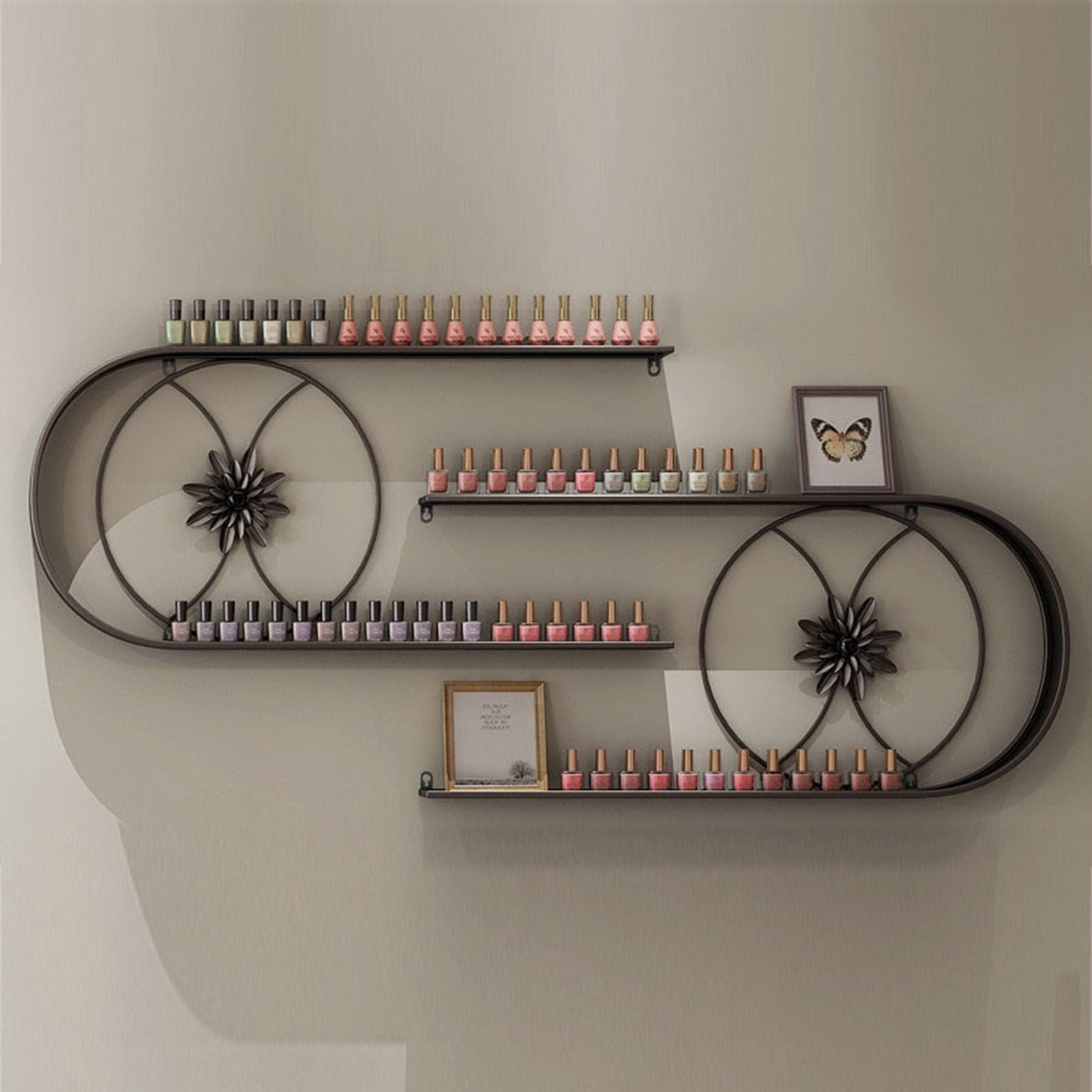 Porta Smalto da Parete: Supporto Multifunzionale per Smalto a Forma di U - Organizzatore per Bottiglie di Smalto Nero per Salone e casa - Elegante Soluzione di stoccaggio per Prodotti per Un