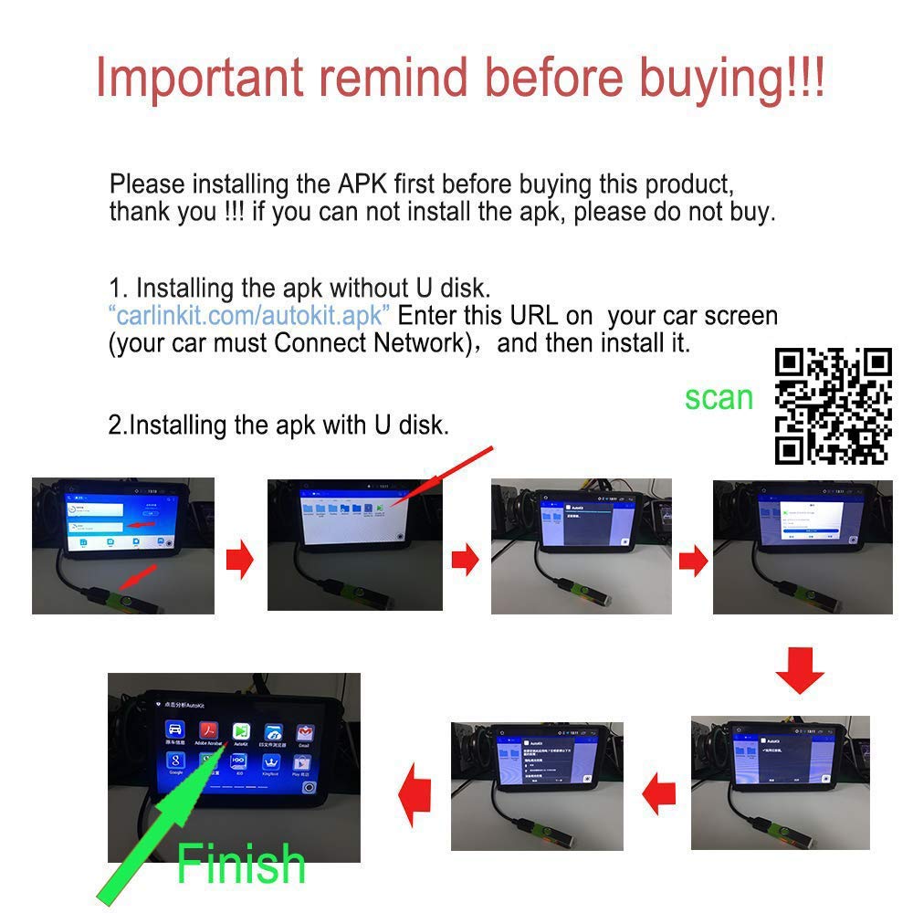 Carlinkit Wireless Carplay Dongle USB Adapter with Mic for Android Head Unit (Android Navigation