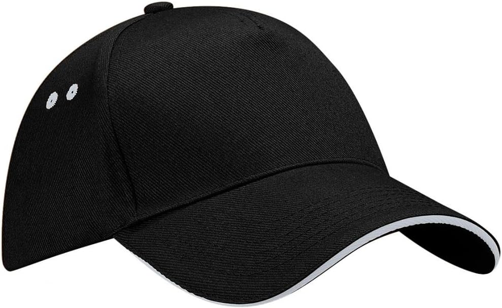 BeechfieldB15C Baseball Cap, Black & Light Grey, One Size