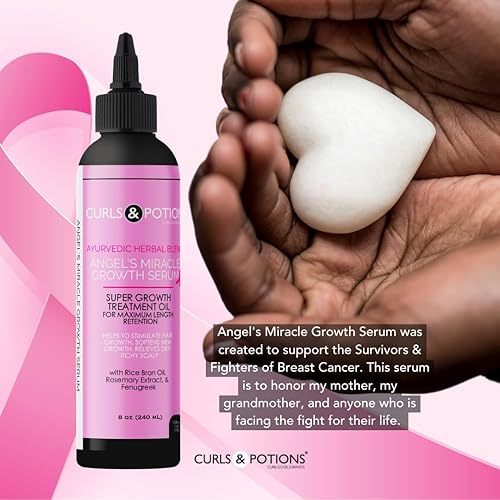Miniatura 9 de Curls & Potions Angel Serum - Aceite de tratamiento para cuero cabelludo y cabello con biotina y aceites esenciales, puntas abiertas, crecimiento