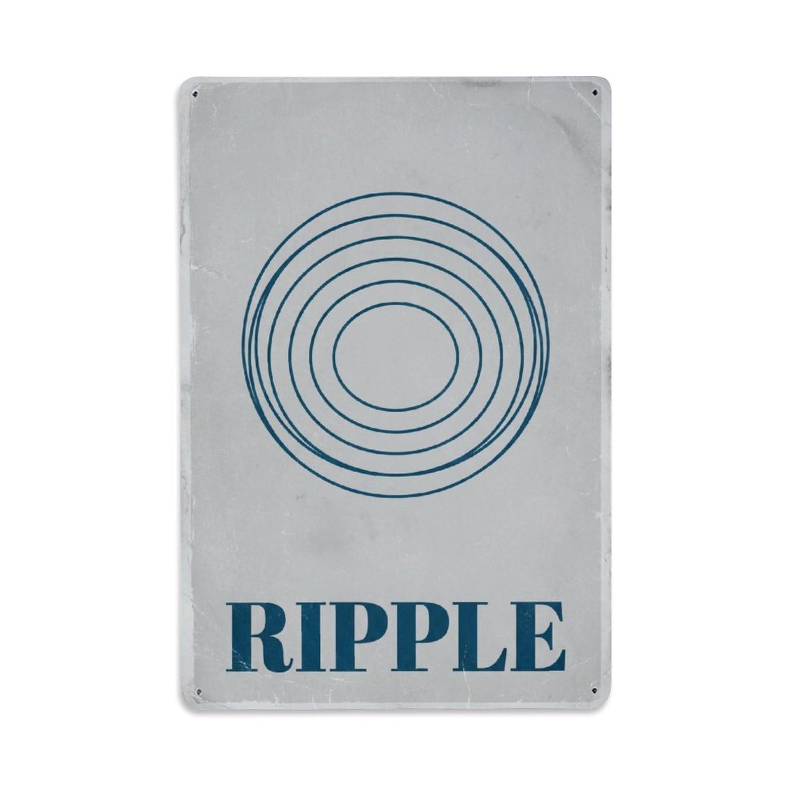 Zen Ripple Water Circles Calm Healing Mindfulness Meditation Metal Tin Sign Plaque Wall Decor for Cafe, Man Cave, Club Bar, Office, Home Garden Round Metal Poster 8x12Inch