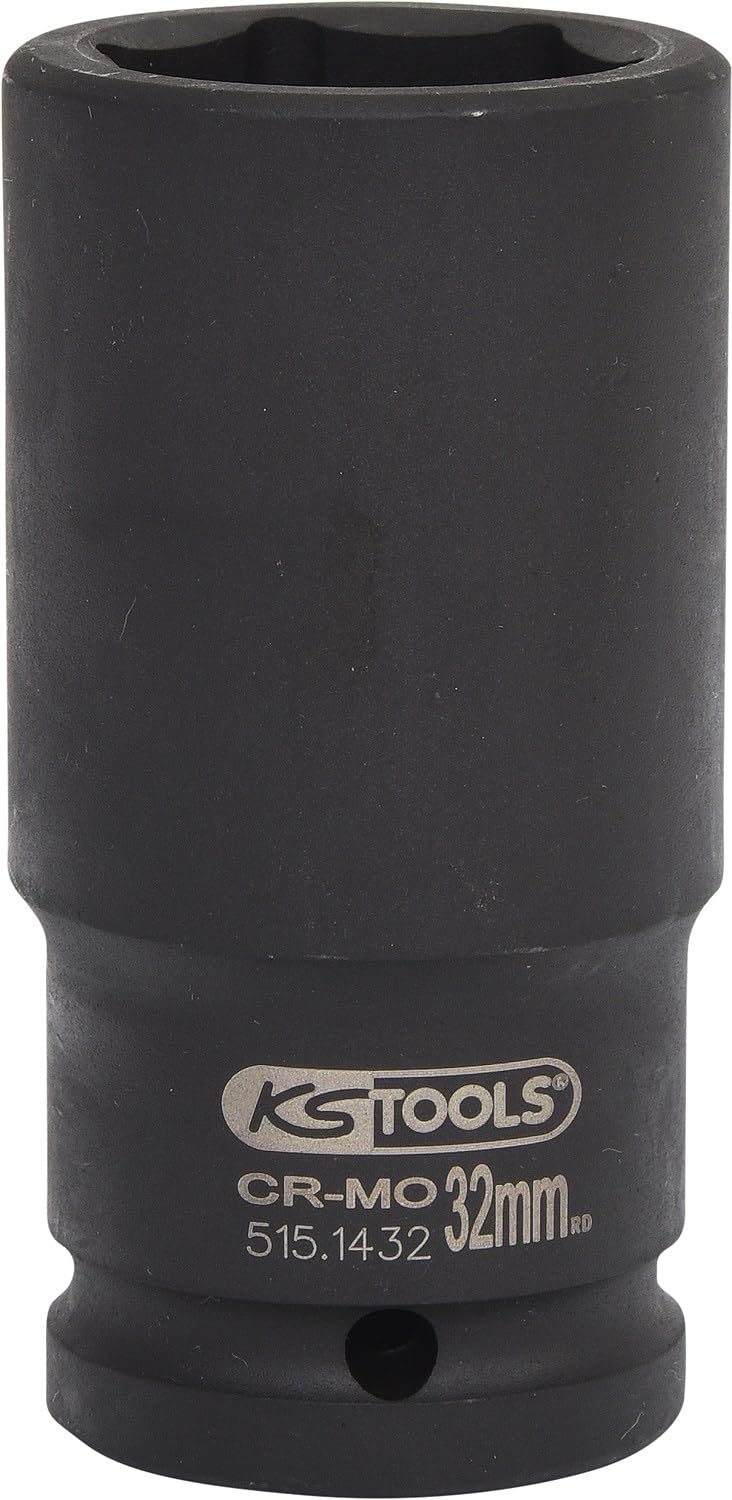 KS Tools 515.1432 Bussola Esagonale per Avvitatori ad Impulsi, Lunga, 32 mm, 3/4"