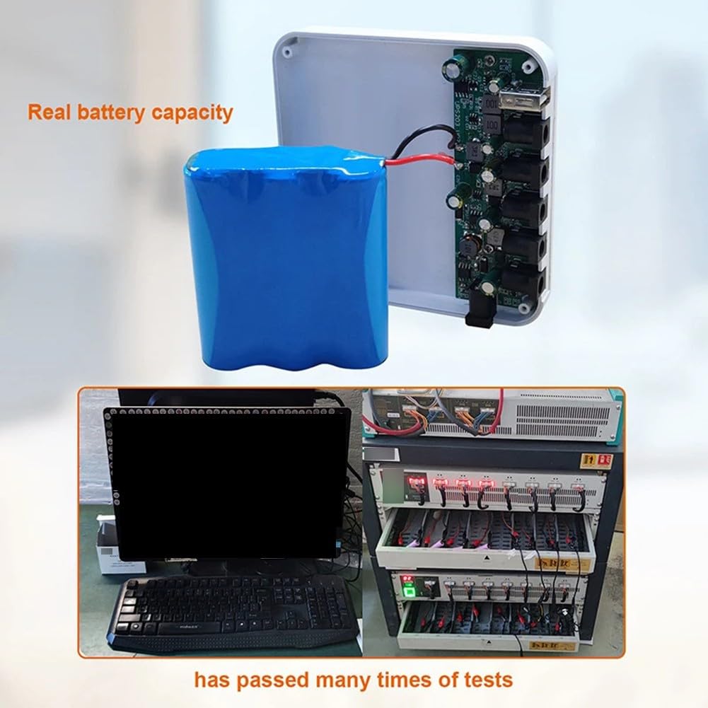 Lecreatekit 13200 mAh para mini UPS para respaldo de router, 5 V, 9 V, 12 V, 19 V, fuente de alimentación ininterrumpida con doble salida, batería portátil para cámara de seguridad y sistemas de