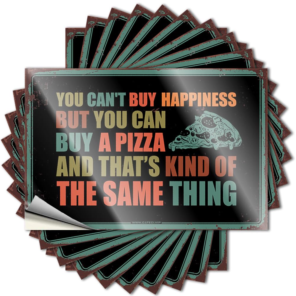 Decal New Vinyl Decals, Unique Waterproof Bumper Stickers for Water Bottle | You Can't Buy Happiness But You Can Buy A Pizza Perfect for Farmers Laptop Decor(8X12CM)