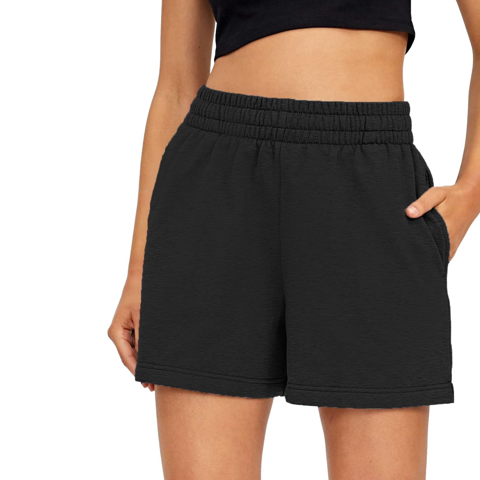Short Sport Femme HomyComy - Taille Haute Respirant - 2 Poches Pour Running Yoga