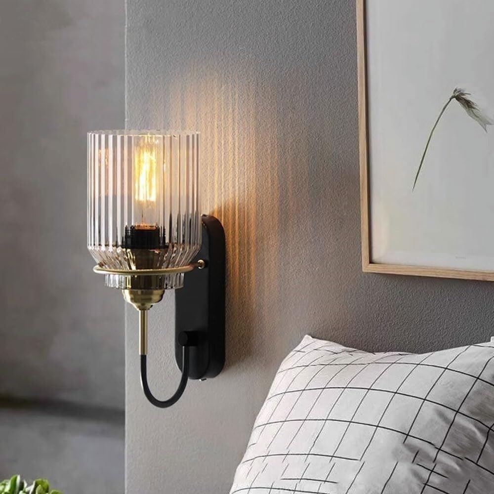 Vintage Wall Sconce With Crystal Shade - Matte Antique Brass, Dimmable, Perfect For Bathroom Or Bedroom - View #2