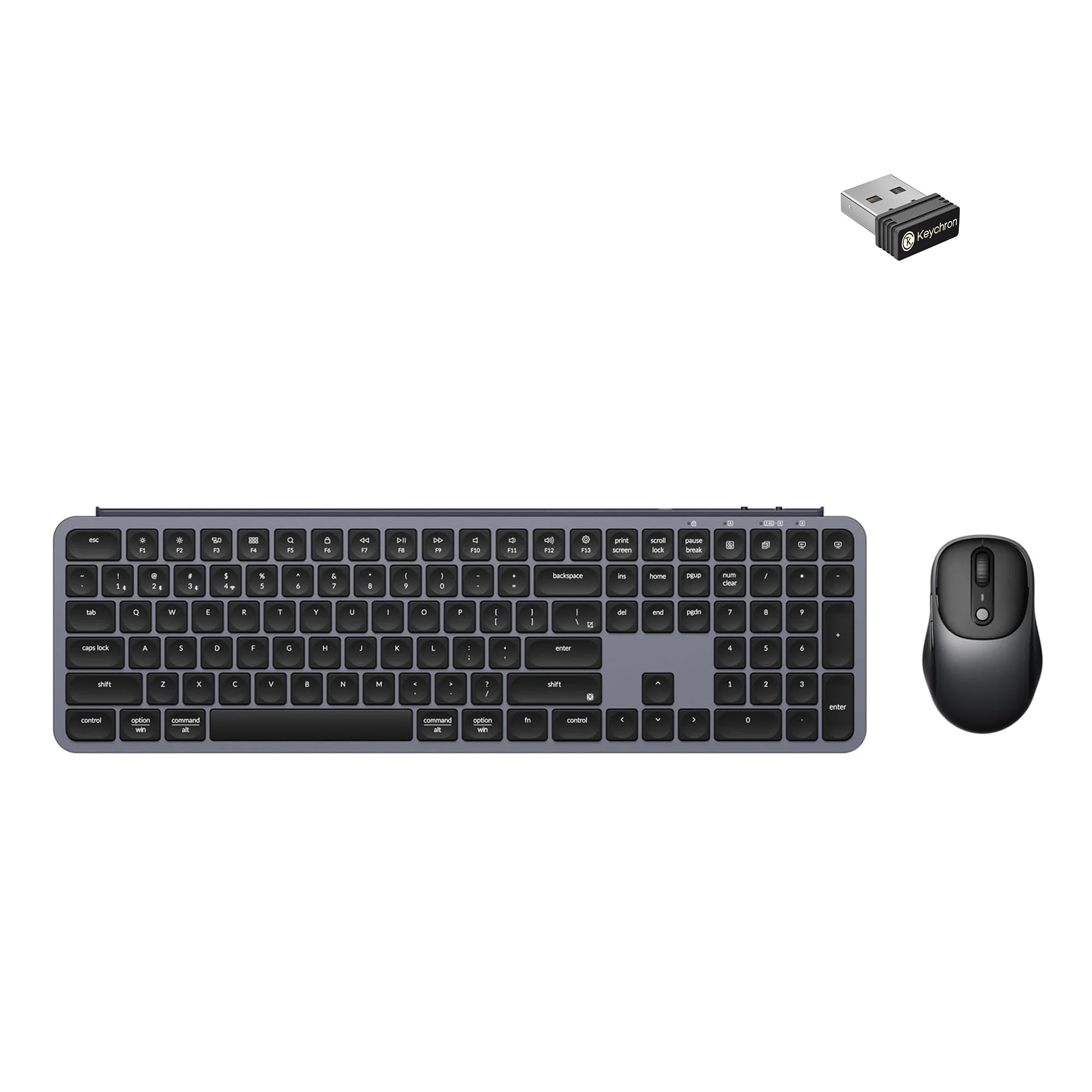 Keychron B6 Pro Wireless Keyboard and Mouse Combo, 2.4 GHz/Bluetooth 5.2/Wired Connection, Long Battery Life, Full-Size Custom Silent Keyboard Mice for Laptop MacOS/Windows-picture-19