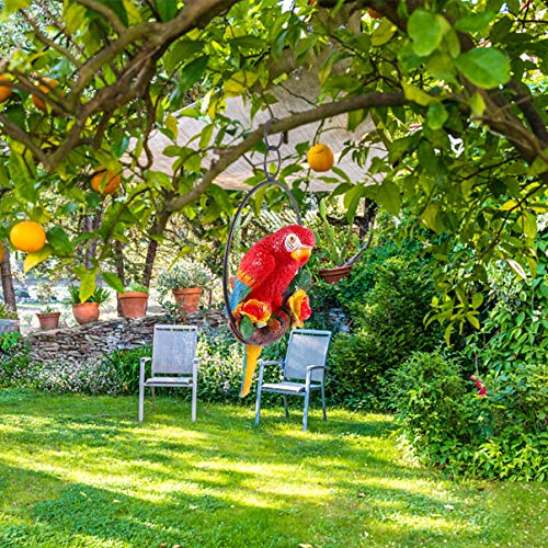 Hemoton Parrot Hanging Statue Bird Ring Perch Resin Sculpture For Patio Garden Lawn Window Tree Home Decor Christmas Decoration Macaw Model Pendant Red #TOP7