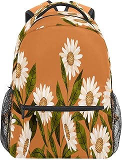 Mochila escolar para meninos e meninas, bolsa de ombro vintage com estampa de margarida, bolsa de ombro para estudantes, meninos e meninas, leve, durável, bolsa de viagem para trilhas, acampamento, mochila de dia