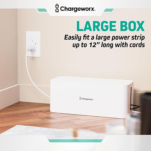 Miniatura 6 de ChargeWorx Juego de caja de gestión de cables, organizador de cables, caja de cables para ocultar protectores de sobretensiones y regletas de